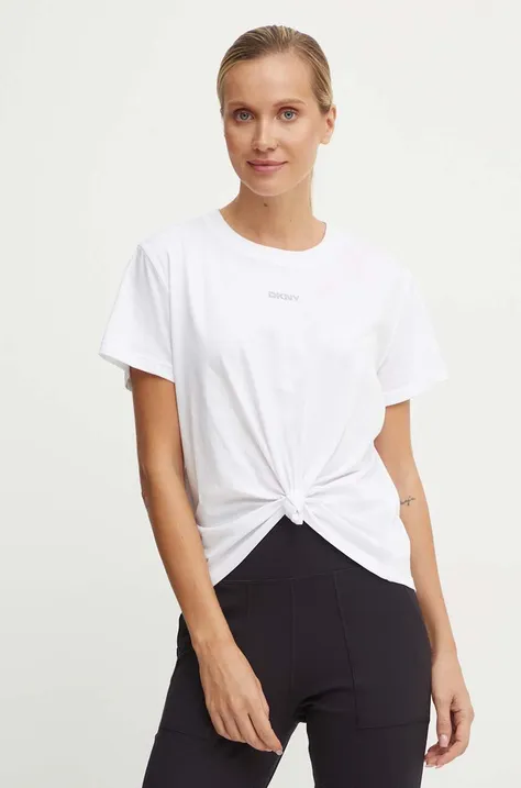 Βαμβακερό μπλουζάκι Dkny γυναικείο, χρώμα: άσπρο, DP4T9994