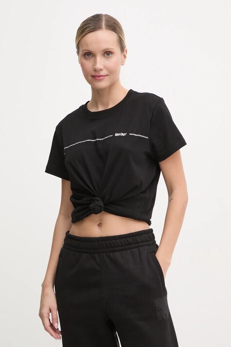 Bavlněné tričko Dkny černá barva, DP4T9518