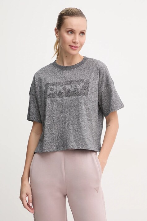 Хлопковая футболка Dkny женская цвет серый DP4T1040