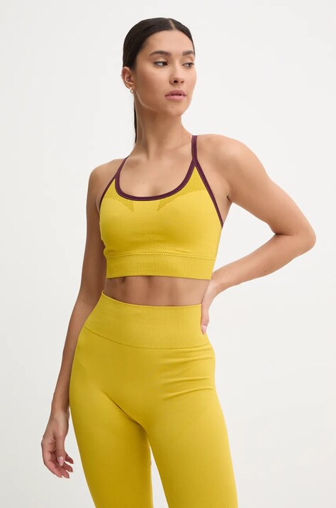 Спортен сутиен United Colors of Benetton в жълто с изчистен дизайн 189T3H00E