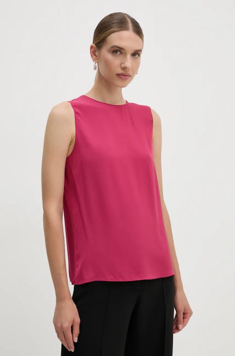 Theory top in seta colore rosa M0102539