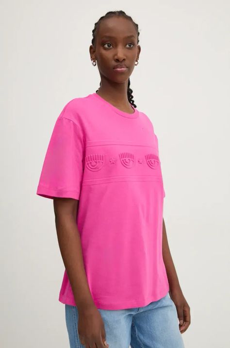 Chiara Ferragni t-shirt in cotone donna colore rosa 77CBHK09