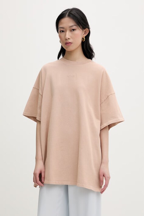 Gestuz T-shirt damski bawełniany beżowy 10909249