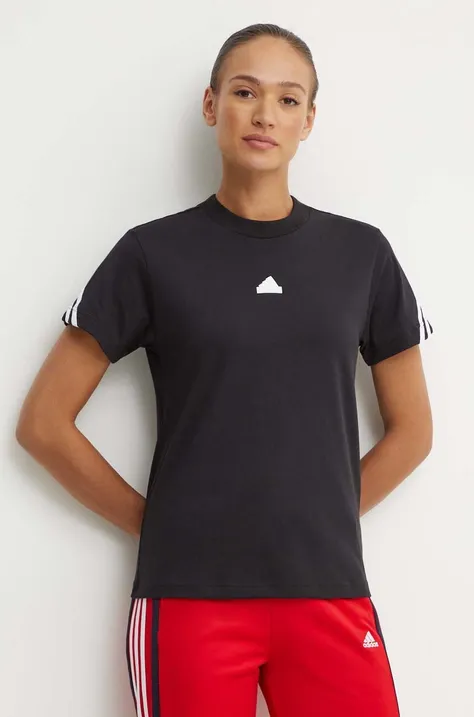 Бавовняна футболка adidas Future Icons жіноча колір чорний IW4563