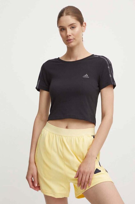 adidas tricou Camo femei, culoarea negru, IY1691