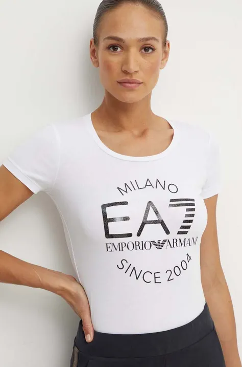 Μπλουζάκι EA7 Emporio Armani χρώμα: άσπρο, TJQCZ.6DTT20