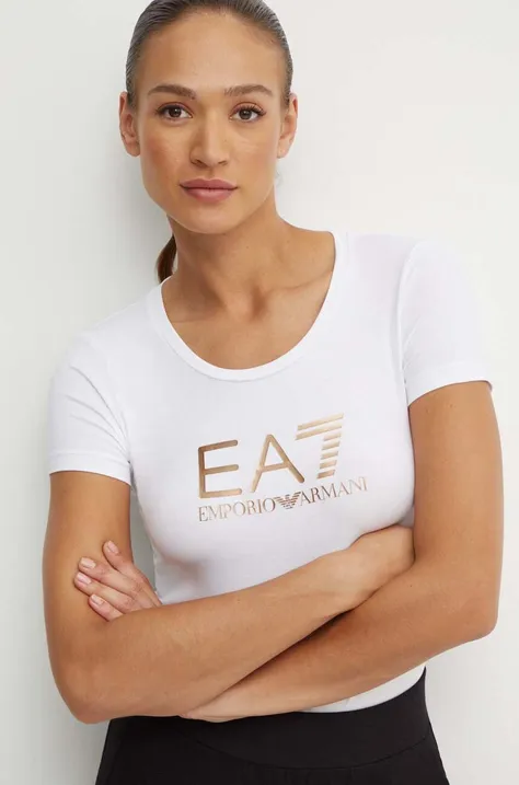 Kratka majica EA7 Emporio Armani ženska, bela barva, TJFKZ.8NTT66