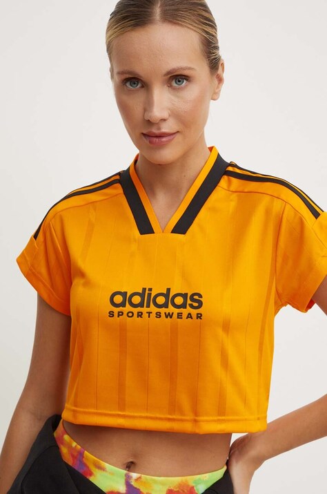adidas tricou Tiro femei, culoarea portocaliu, IZ2089