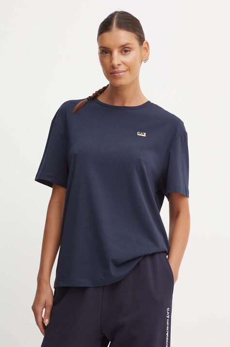 Majica kratkih rukava EA7 Emporio Armani za žene, boja: tamno plava, TJDZZ.6DTT07