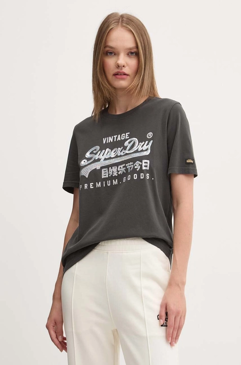 Superdry t-shirt in cotone donna colore grigio W1011509A-AFB