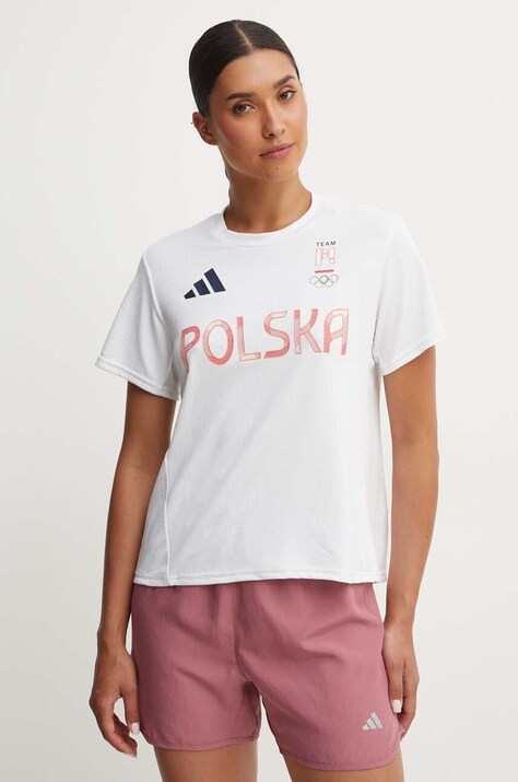 adidas Performance tricou de antrenament HIIT Polska culoarea alb, JF6701