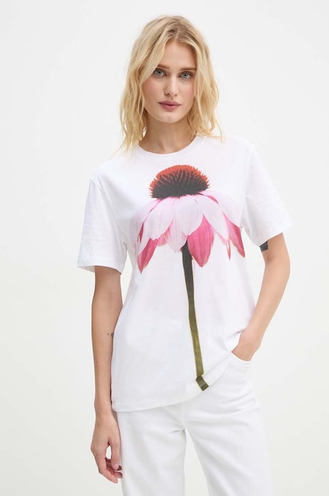 PS Paul Smith tricou din bumbac femei, culoarea alb, W2R.232V.NP4837