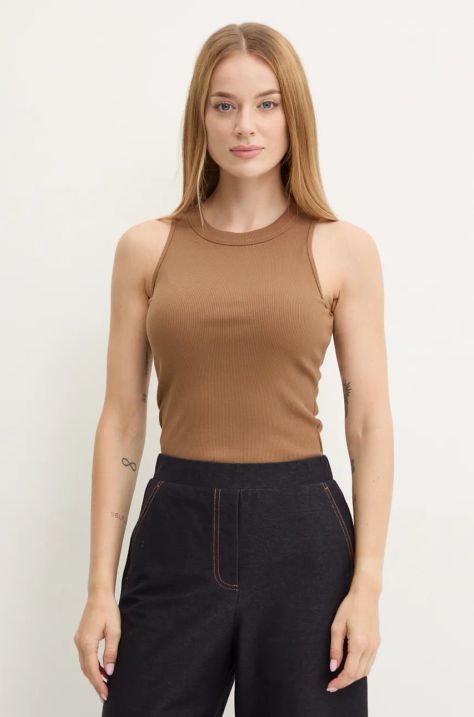 Max Mara Leisure top damski kolor brązowy 2426946068600