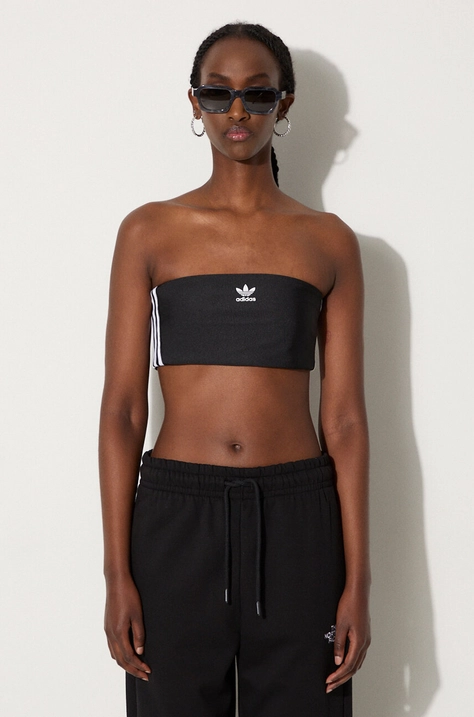 adidas Originals top 3S TUBE TOP damski kolor czarny cold shoulder IX7823