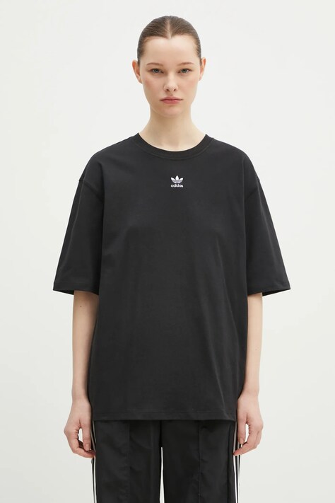 Бавовняна футболка adidas Originals жіноча колір чорний IY7321