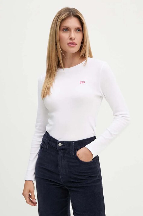 Levi's longsleeve femei, culoarea alb, 000KL