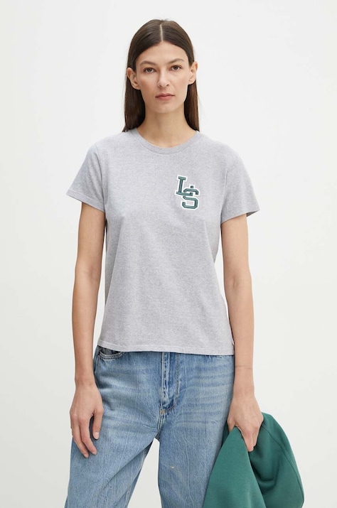 Levi's tricou din bumbac femei, culoarea gri, 17369