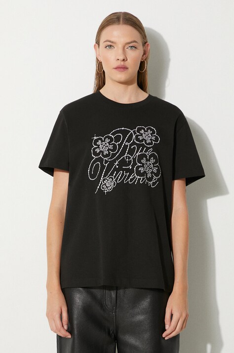 Kenzo cotton t-shirt Constellation Emb women’s black color FE62TS1434SG.99J