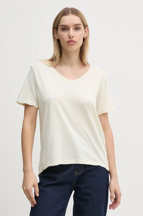 Pepe Jeans tricou FABIANA femei, culoarea bej, PL505953