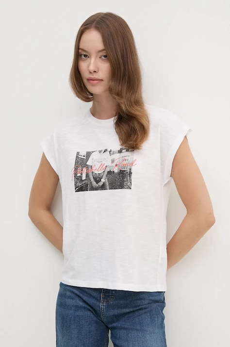 Pepe Jeans tricou din bumbac GLORY femei, culoarea alb, PL505963