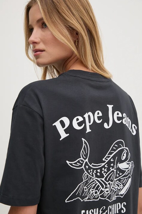 Pepe Jeans tricou din bumbac GRACIE femei, culoarea albastru marin, PL505969
