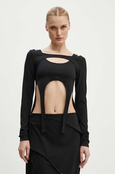 Longsleeve Heliot Emil χρώμα: μαύρο, HE.W.13.051.BLK01
