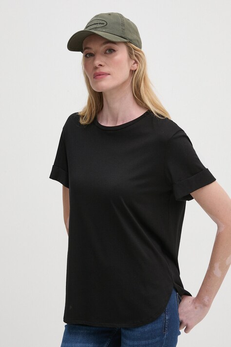 Majica kratkih rukava Sisley za žene, boja: crna, 3QU4L106I