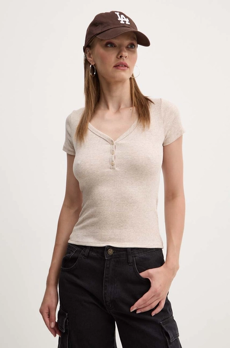 Hollister Co. t-shirt donna colore beige KI339-3774