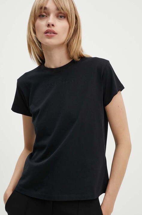 Бавовняна футболка MM6 Maison Margiela жіноча колір чорний S52GC0247