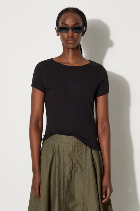 Vans t-shirt in cotone Premium Classics LX Baby Tee donna colore nero VN000HM0BLK1
