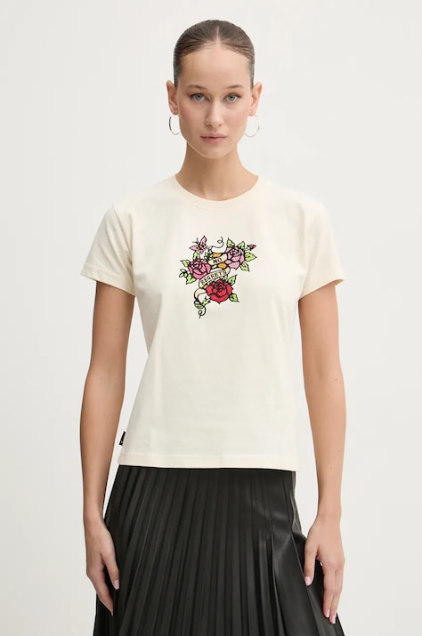 Superdry tricou din bumbac femei, culoarea bej, W1011573A-3KU