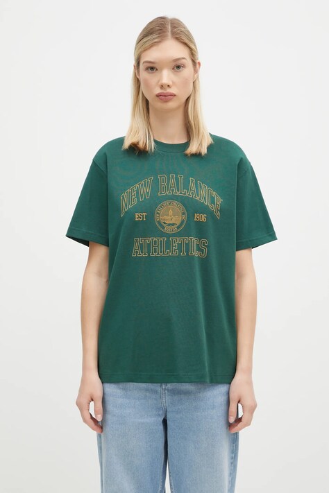 New Balance cotton t-shirt women’s green color WT43548NWG