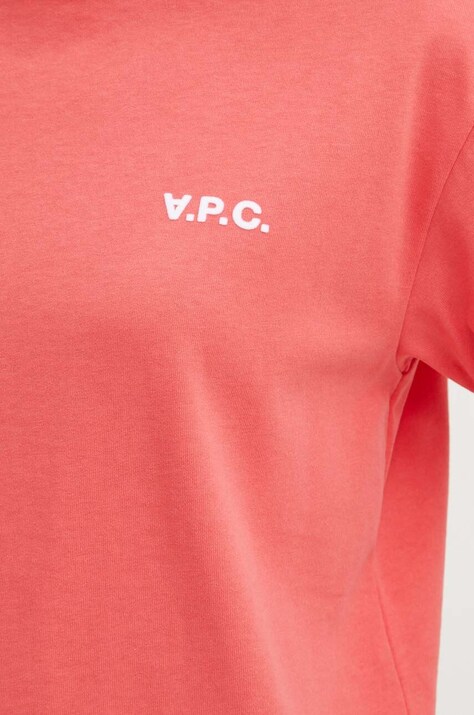 Бавовняна футболка A.P.C. t-shirt boxy petit vpc — AW24-TSD0UF, помаранчевий — фото 5