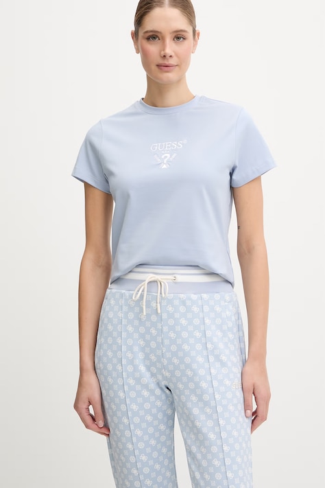 Guess t-shirt COLETTE damski kolor niebieski V4YI21 KCDH1