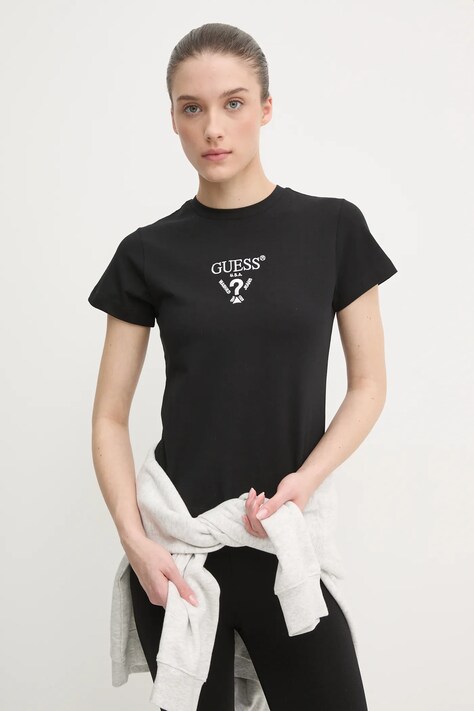 Guess tricou COLETTE femei, culoarea negru, V4YI21 KCDH1