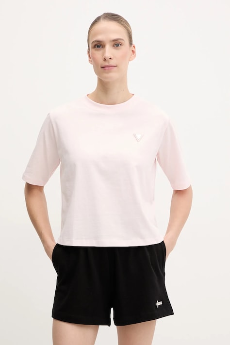 Bavlněné tričko Guess růžová barva, V4BI21 I3Z14