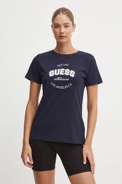 Памучна тениска Guess RAQUELLE в тъмносиньо V4BI17 K8FQ4