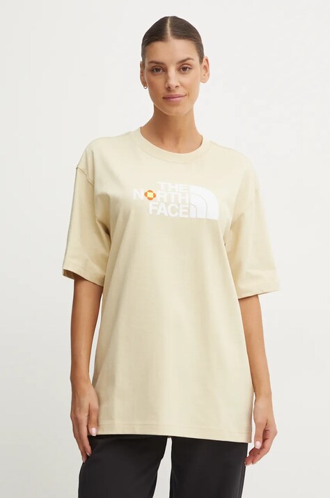 The North Face tricou din bumbac TNF x Yinka Ilori femei, culoarea bej, NF0A89C73X41