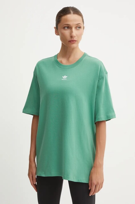 Bavlněné tričko adidas Originals zelená barva, IY7323