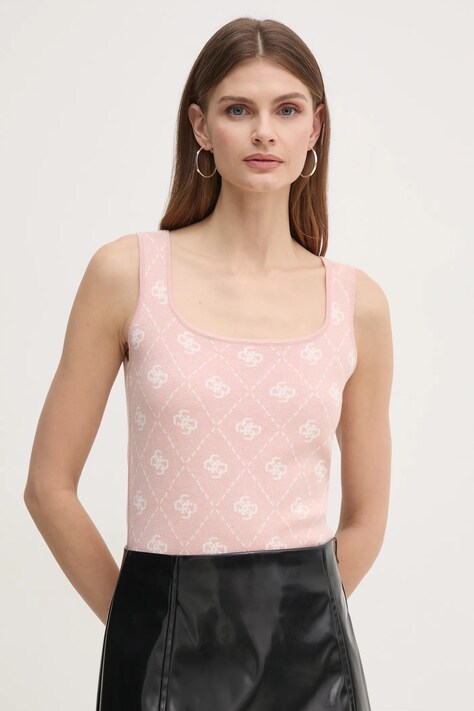 Top s příměsí vlny Guess SARAH růžová barva, W4BR0C Z3JD2