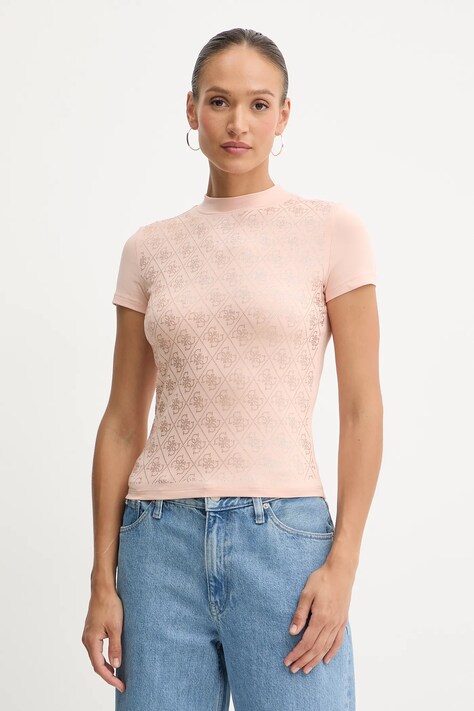 Guess t-shirt damski kolor pomarańczowy W4BI26 J1314