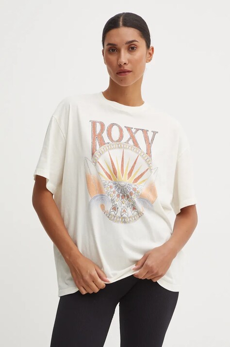 Roxy tricou Dreamers Woman femei, culoarea bej, ERJZT05812