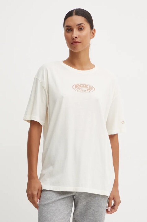 Roxy tricou Sand Under The Sky femei, culoarea bej, ERJZT05807