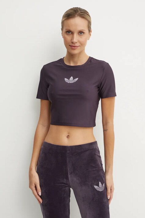 adidas Originals tricou Bling Tee femei, culoarea violet, IZ3439