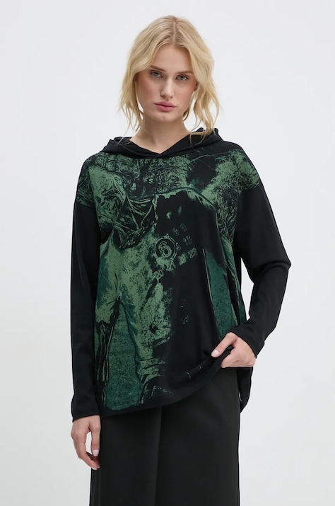 MM6 Maison Margiela longsleeve din bumbac culoarea negru, S62GD0190.S23588