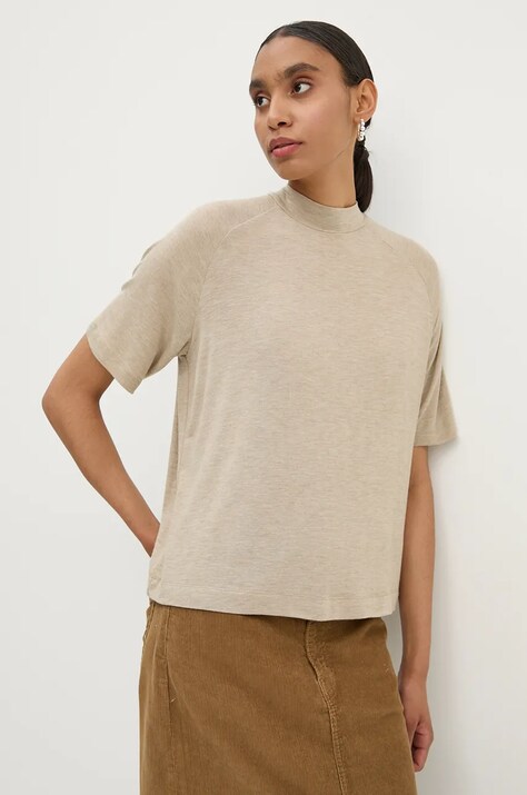 G-Star tricou din lână culoarea bej, D25051-D703