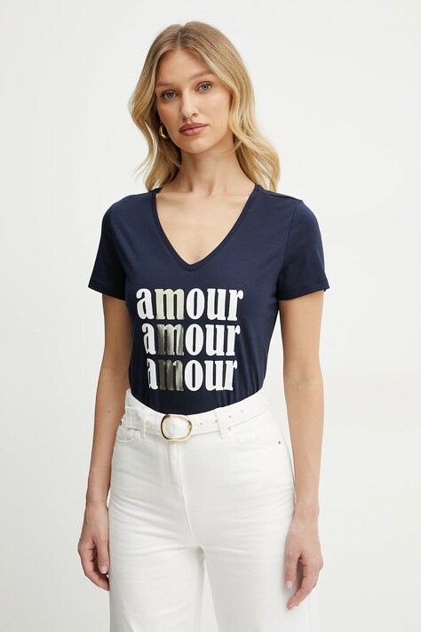 Morgan tricou DAMOUR femei, culoarea alb, DAMOUR