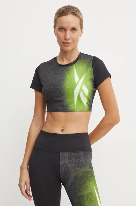 Μπλουζάκι προπόνησης Reebok LUX Collection χρώμα: μαύρο, 100205571