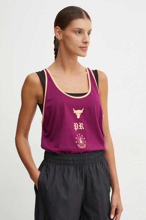 Топ Under Armour Project Rock дамски в лилаво 1386439