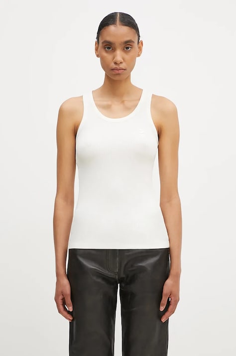 Топ Coperni Rib Logo Tank Top дамски в бежово COPJS12F5006